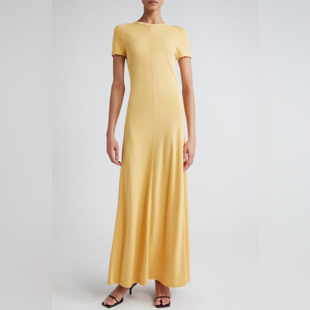 NWT Toteme Fluid Jersey Maxi T-Shirt Dress Cornsilk Size XXS